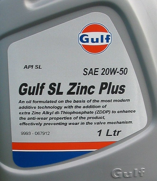 Gulf sl zinc plus 20w50